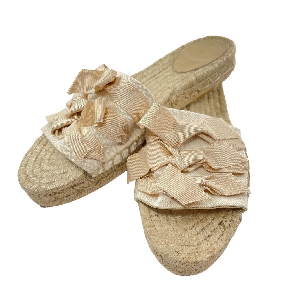 NEW Es Par Ta Amor Cinta Nua Cream Jute Slide Espadrilles Sandals Shoes 39 8.5